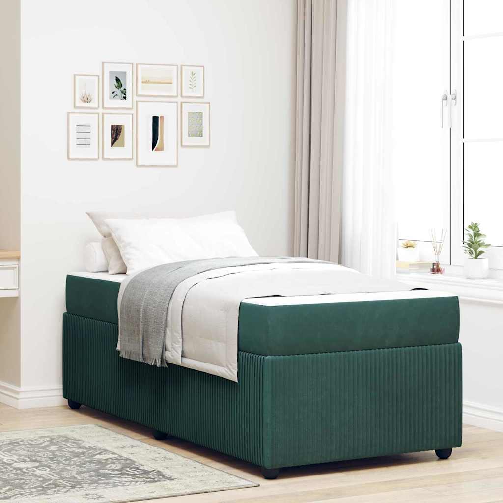 Struttura del letto Verde Scuro 90 x 190 cm Tessuto