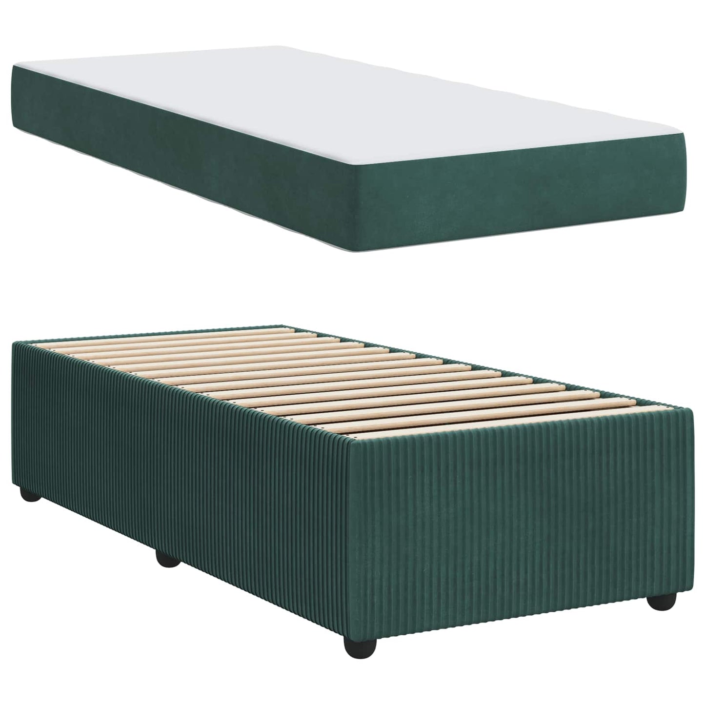 Struttura del letto Verde Scuro 90 x 190 cm Tessuto