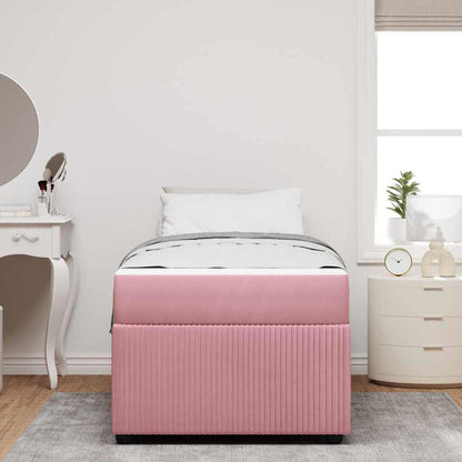 Struttura del letto con materasso Rosa 90 x 190 cm Tessuto