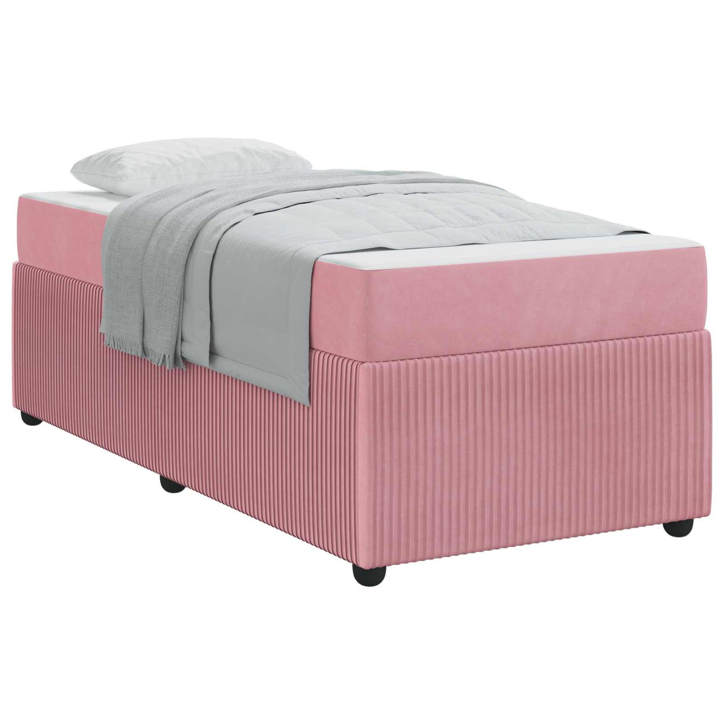 Struttura del letto con materasso Rosa 90 x 190 cm Tessuto