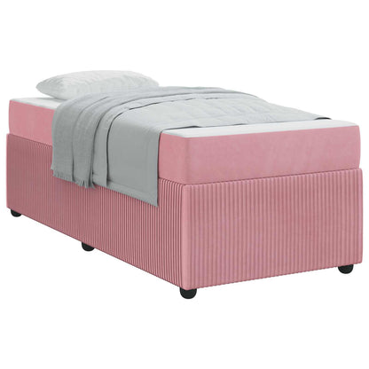 Struttura del letto con materasso Rosa 90 x 190 cm Tessuto