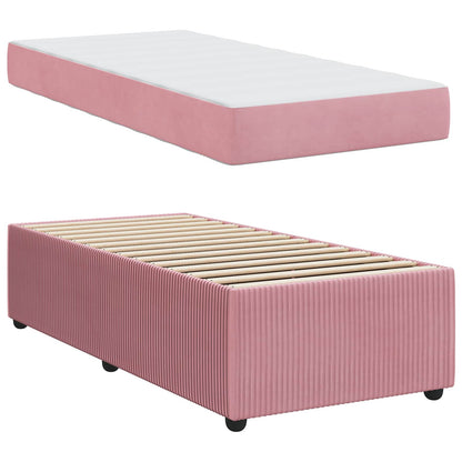 Struttura del letto con materasso Rosa 90 x 190 cm Tessuto