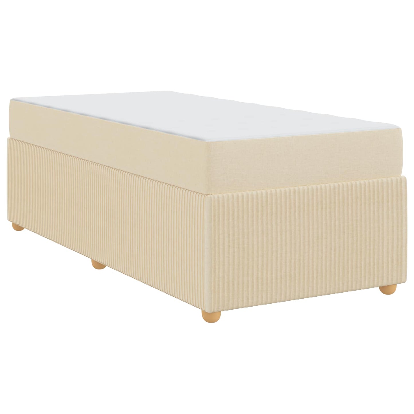 Struttura del letto con materasso Crema 90 x 200 cm Tessuto