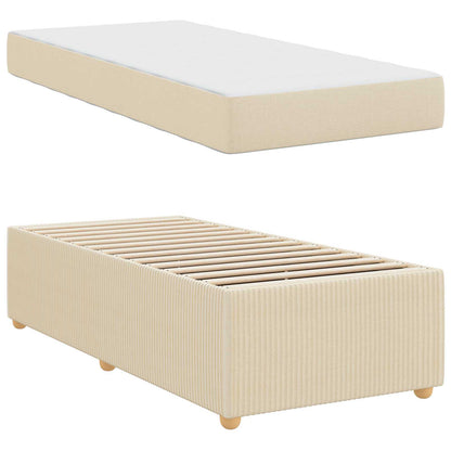 Struttura del letto con materasso Crema 90 x 200 cm Tessuto