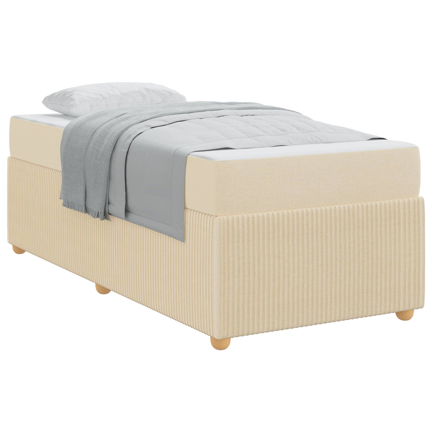 Struttura del letto con materasso Crema 90 x 200 cm Tessuto