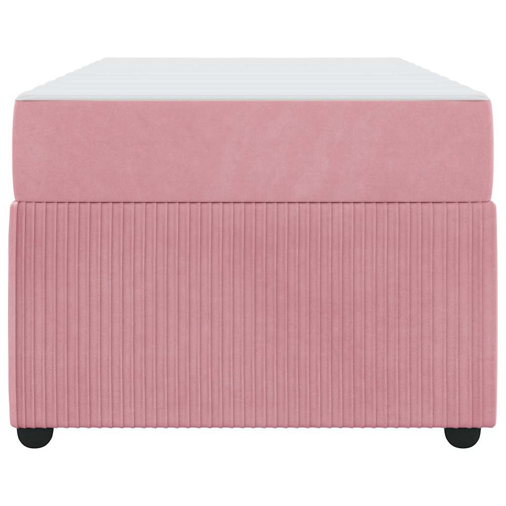 Struttura del letto con materasso Rosa 90 x 200 cm Tessuto