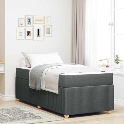 Struttura del letto Grigio scuro 100 x 200 cm Tessuto