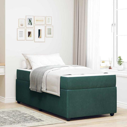 Struttura del letto Verde Scuro 100 x 200 cm Tessuto