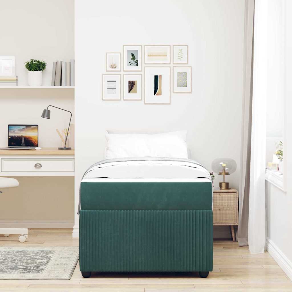 Struttura del letto Verde Scuro 100 x 200 cm Tessuto