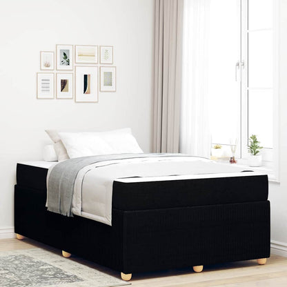 Struttura del letto con materasso Nero 120 x 190 cm Tessuto