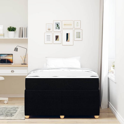 Struttura del letto con materasso Nero 120 x 190 cm Tessuto