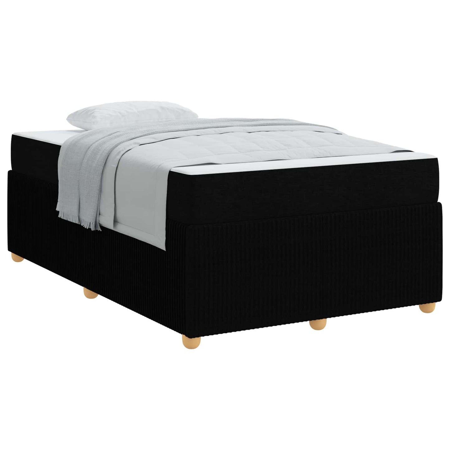 Struttura del letto con materasso Nero 120 x 190 cm Tessuto