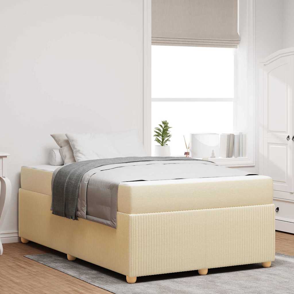 Struttura del letto con materasso Crema 120 x 190 cm Tessuto