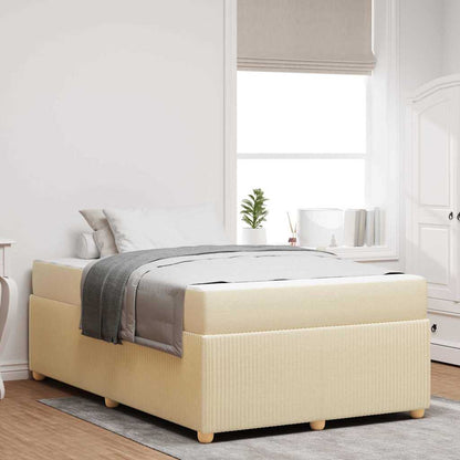 Struttura del letto con materasso Crema 120 x 190 cm Tessuto