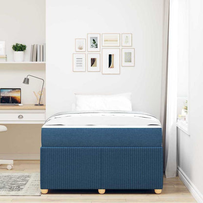 Struttura del letto con materasso Blu 120 x 190 cm Tessuto