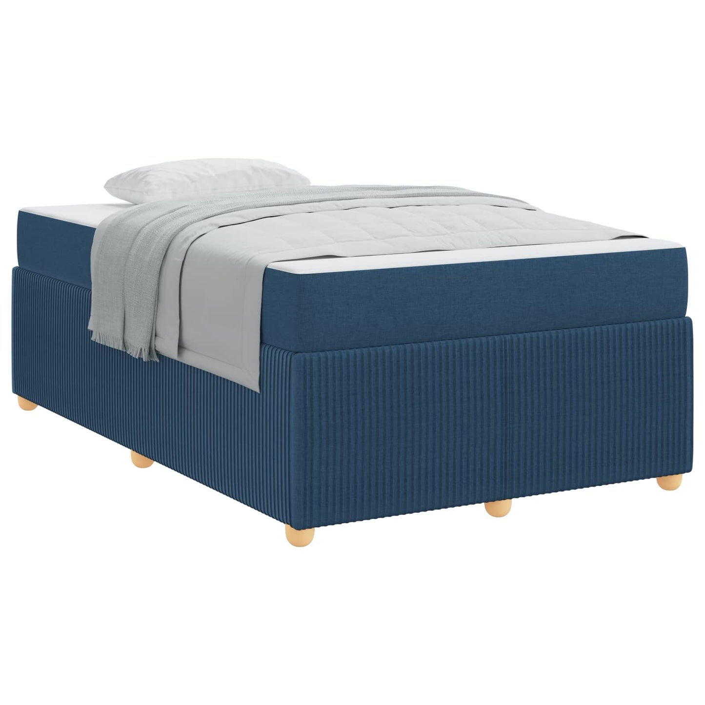 Struttura del letto con materasso Blu 120 x 190 cm Tessuto