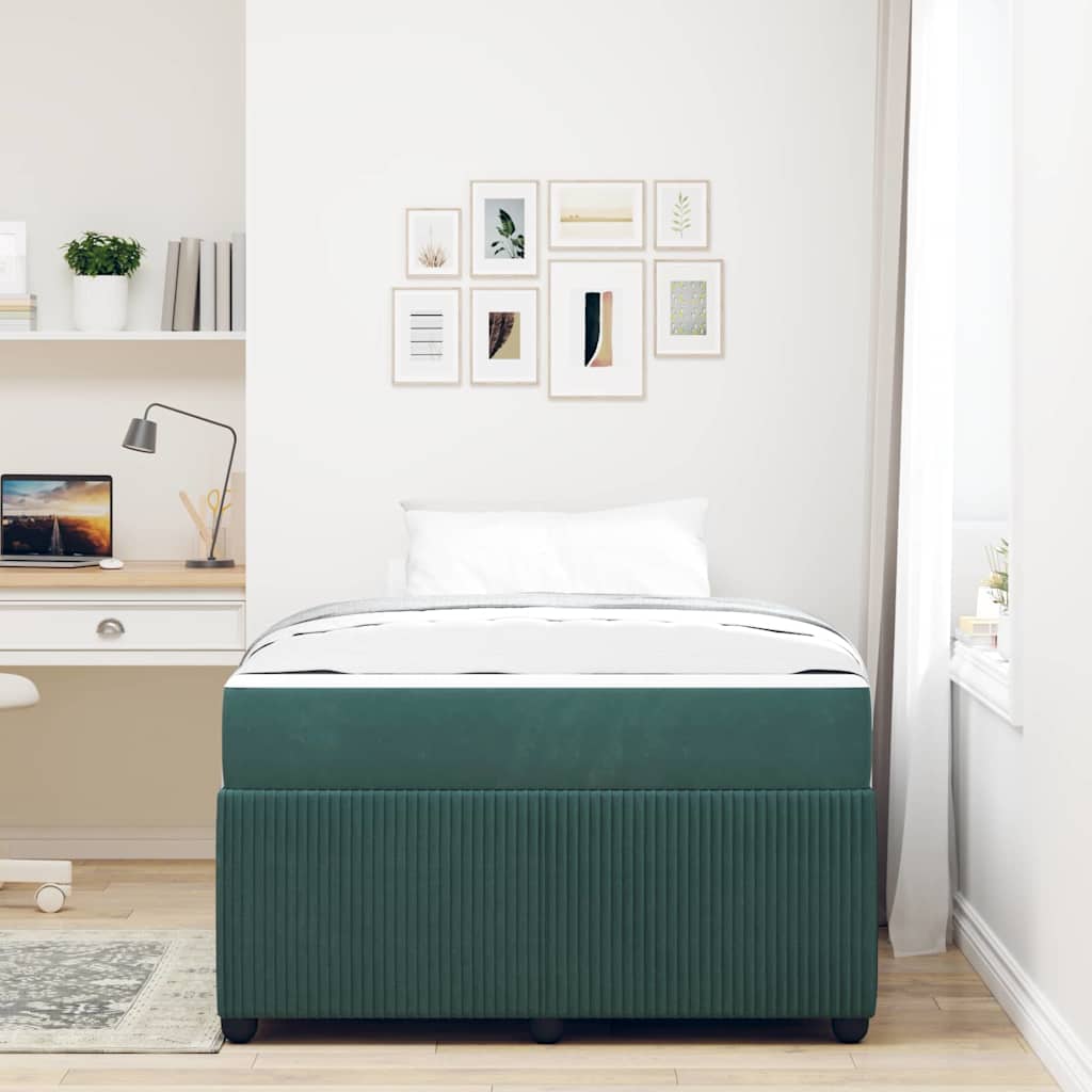Struttura del letto Verde Scuro 120 x 190 cm Tessuto