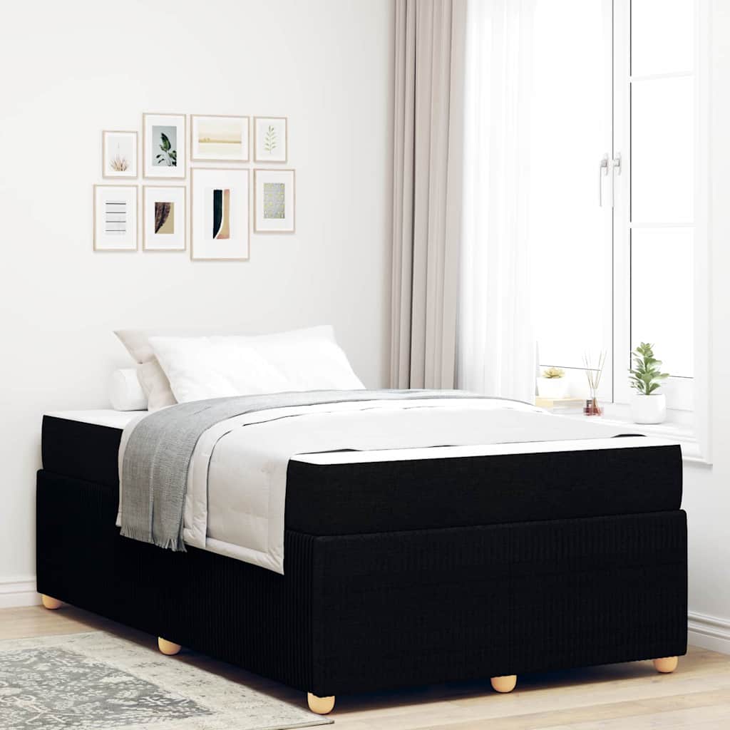 Struttura del letto con materasso Nero 120 x 200 cm Tessuto