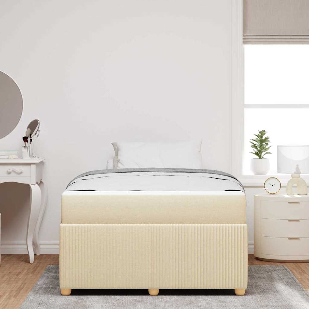 Struttura del letto con materasso Crema 120 x 200 cm Tessuto