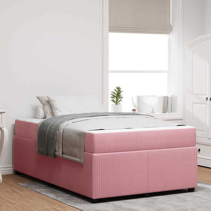 Struttura del letto con materasso Rosa 120 x 200 cm Tessuto