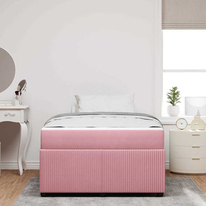 Struttura del letto con materasso Rosa 120 x 200 cm Tessuto
