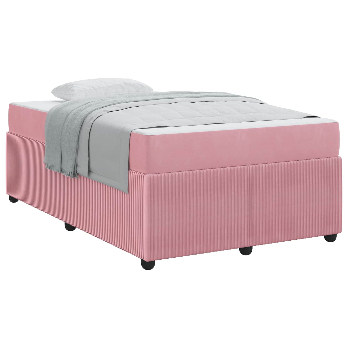 Struttura del letto con materasso Rosa 120 x 200 cm Tessuto