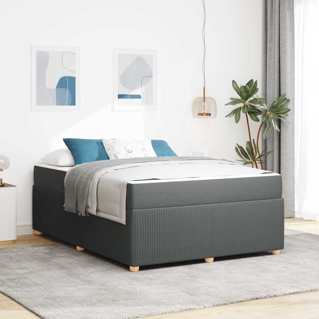 Struttura del letto Grigio scuro 140 x 200 cm Tessuto