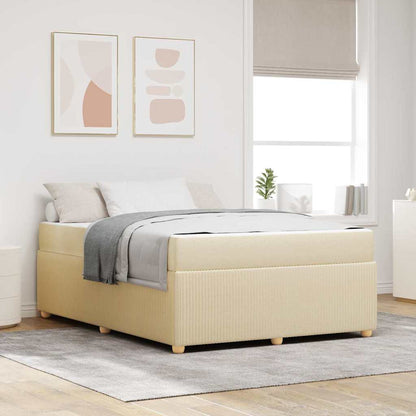 Struttura del letto con materasso Crema 140 x 200 cm Tessuto