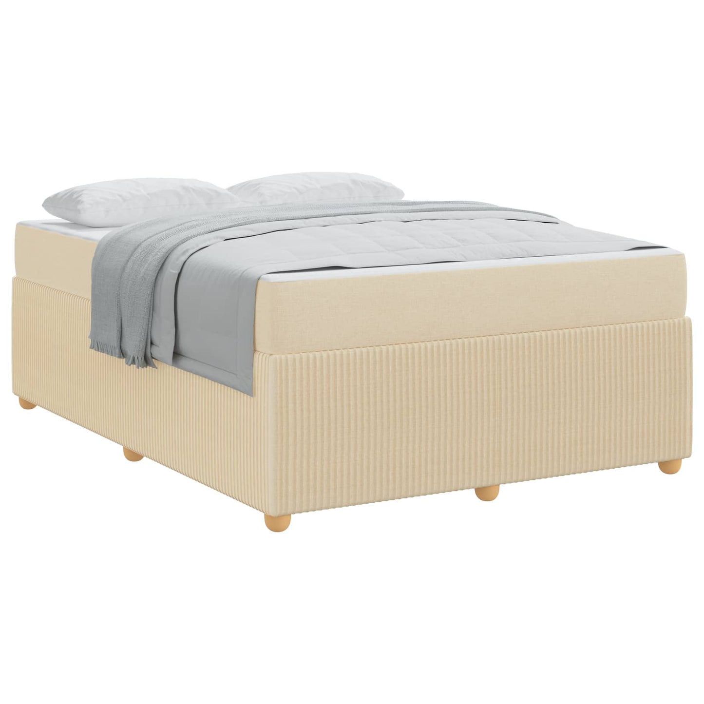Struttura del letto con materasso Crema 140 x 200 cm Tessuto