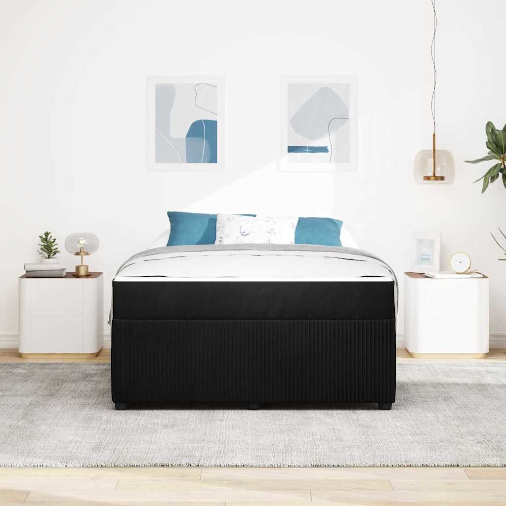 Struttura del letto con materasso Nero 140 x 200 cm Tessuto