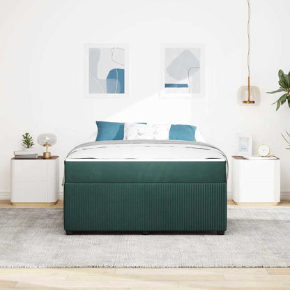 Struttura del letto Verde Scuro 140 x 200 cm Tessuto