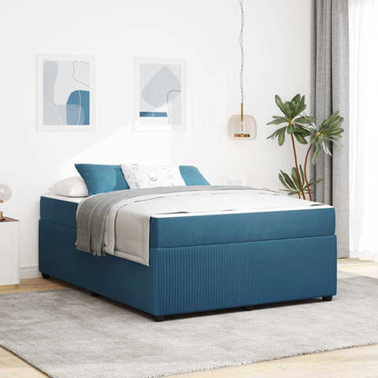 Struttura del letto con materasso Blu 140 x 200 cm Tessuto