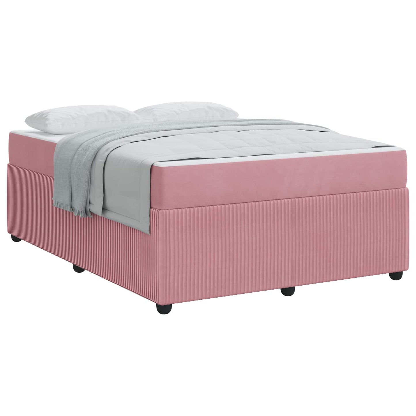 Struttura del letto con materasso Rosa 140 x 200 cm Tessuto