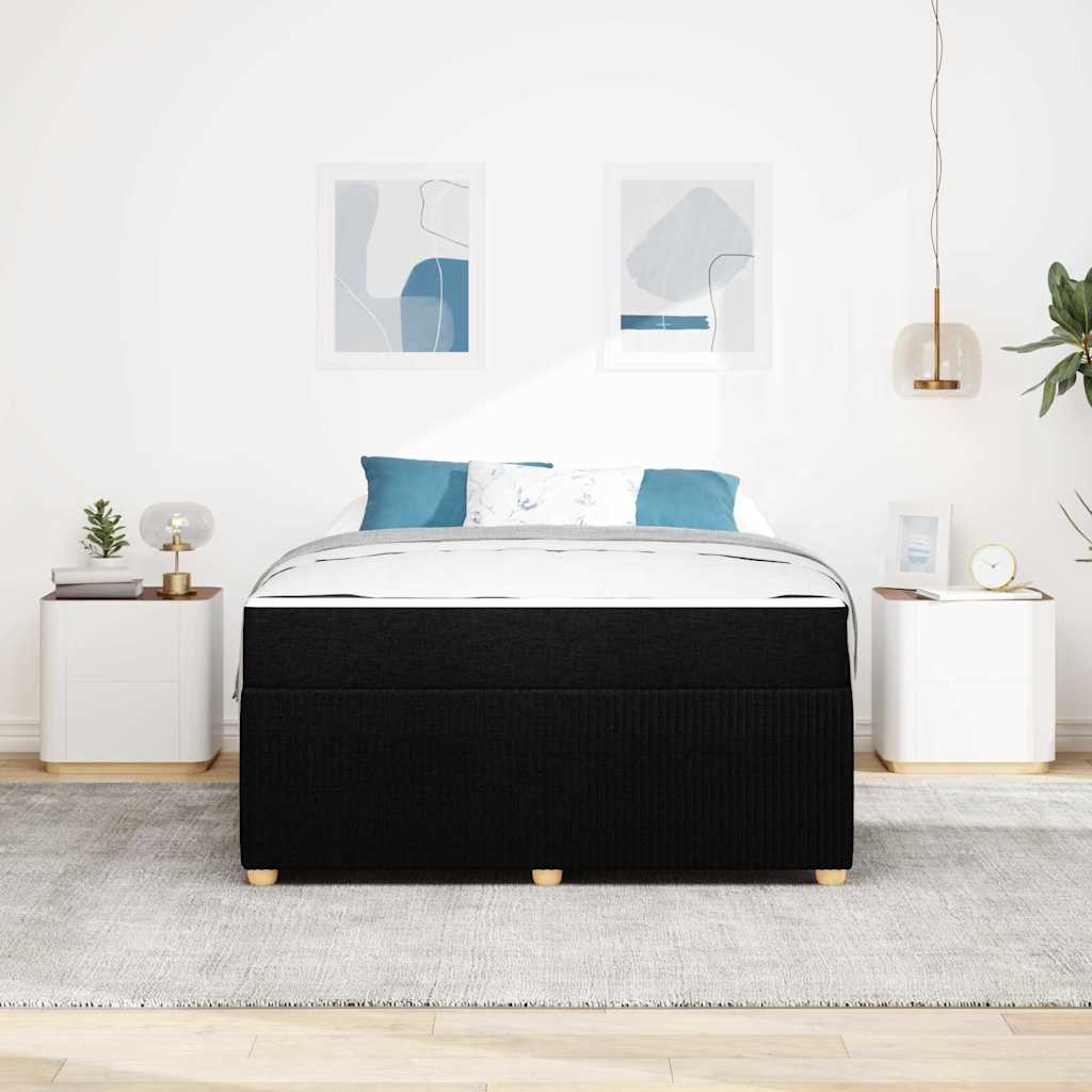 Struttura del letto con materasso Nero 160 x 200 cm Tessuto