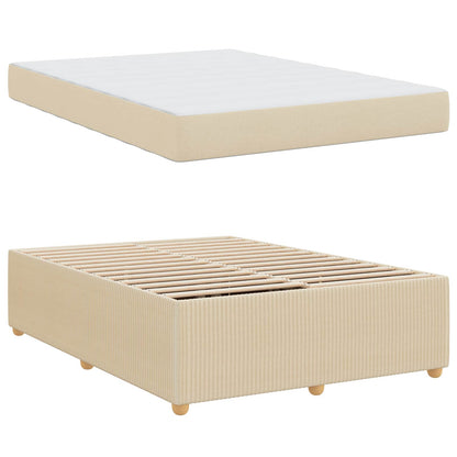 Struttura del letto con materasso Crema 160 x 200 cm Tessuto