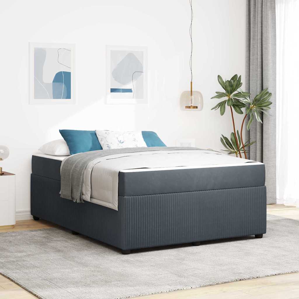Struttura del letto Grigio scuro 160 x 200 cm Tessuto