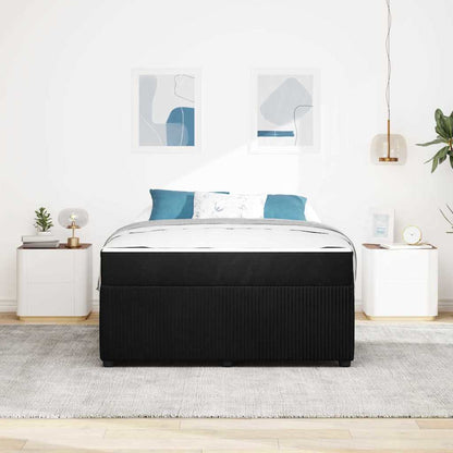 Struttura del letto con materasso Nero 160 x 200 cm Tessuto