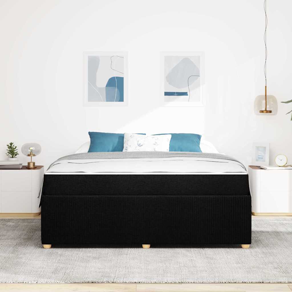 Struttura del letto con materasso Nero 180 x 200 cm Tessuto