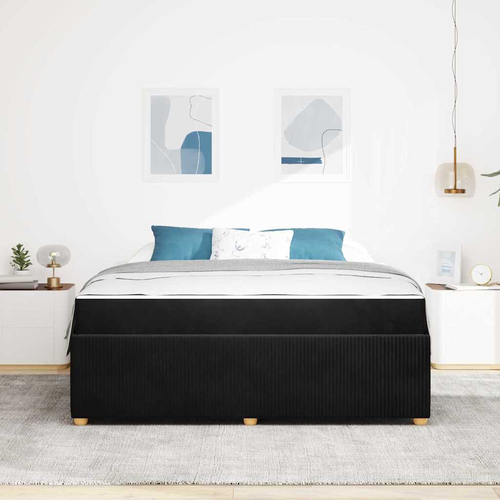 Struttura del letto con materasso Nero 180 x 200 cm Tessuto