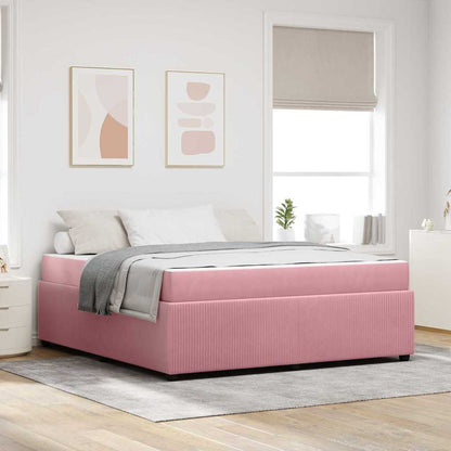 Struttura del letto con materasso Rosa 180 x 200 cm Tessuto