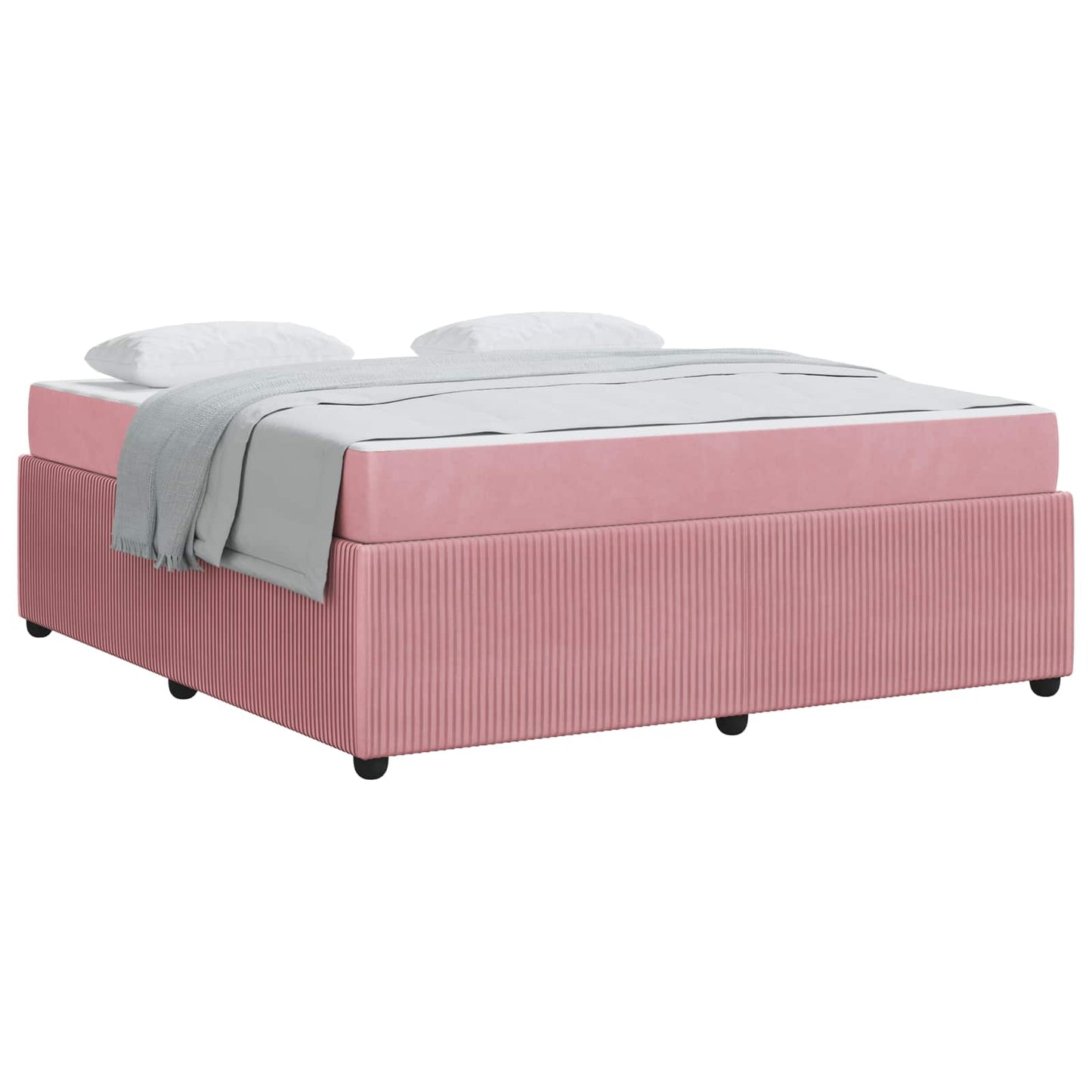 Struttura del letto con materasso Rosa 180 x 200 cm Tessuto