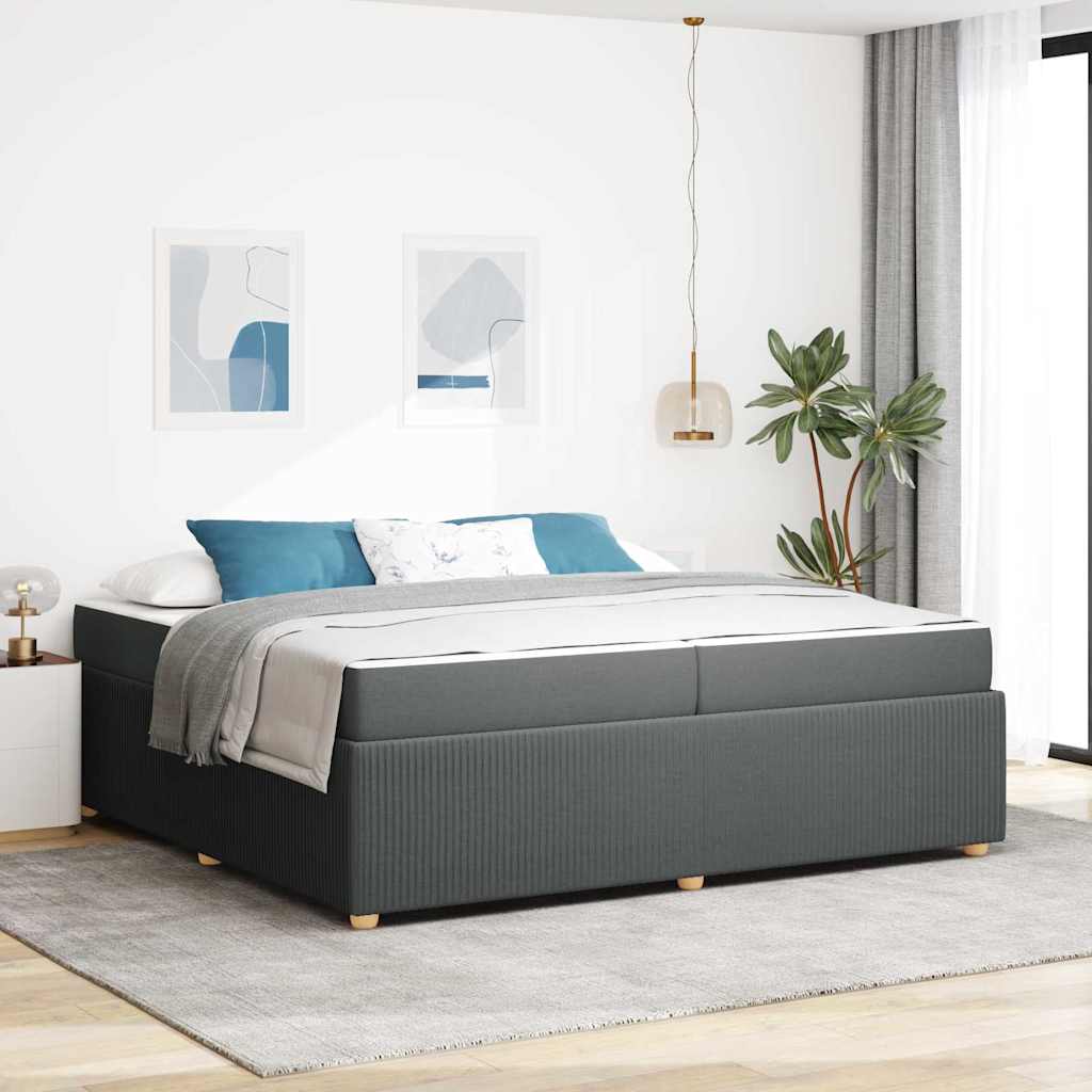 Struttura del letto Grigio scuro 200 x 200 cm Tessuto
