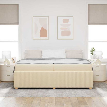 Struttura del letto con materasso Crema 200 x 200 cm Tessuto