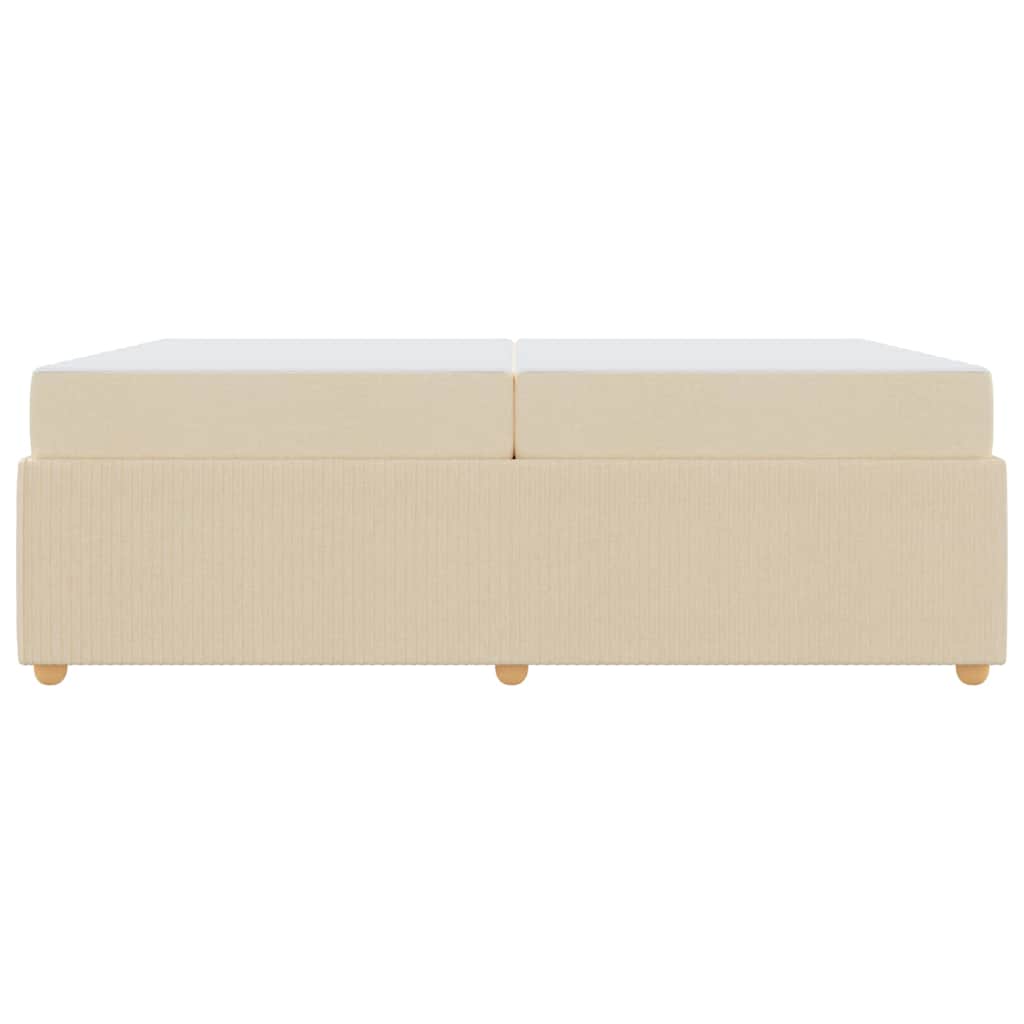 Struttura del letto con materasso Crema 200 x 200 cm Tessuto