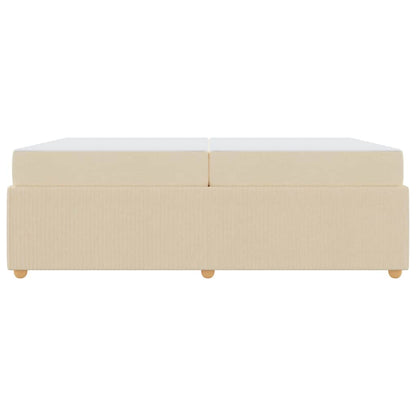 Struttura del letto con materasso Crema 200 x 200 cm Tessuto