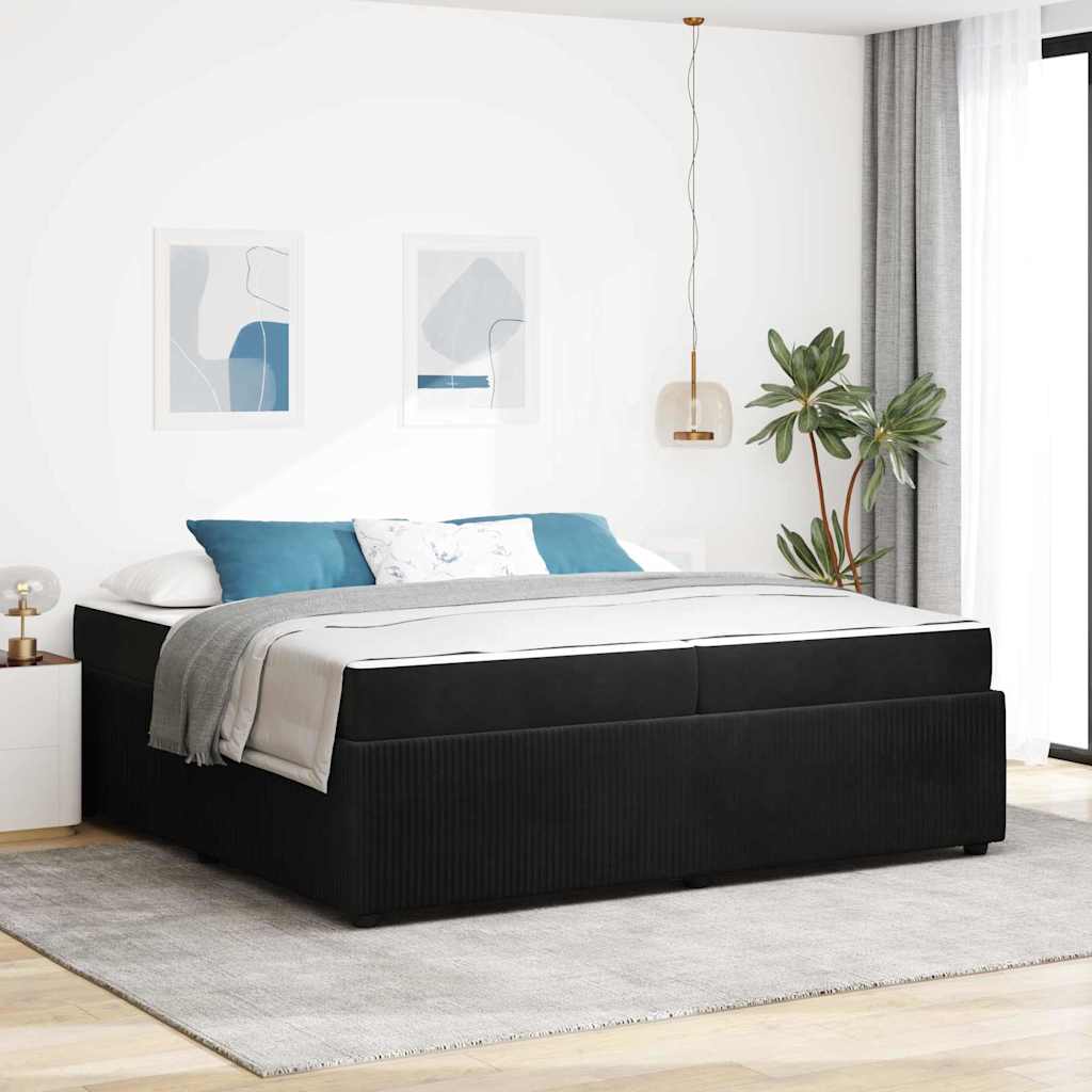 Struttura del letto con materasso Nero 200 x 200 cm Tessuto