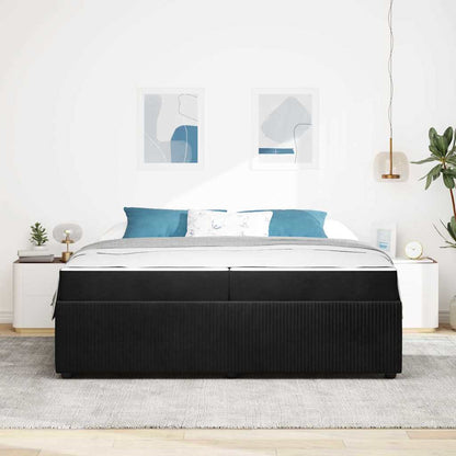 Struttura del letto con materasso Nero 200 x 200 cm Tessuto