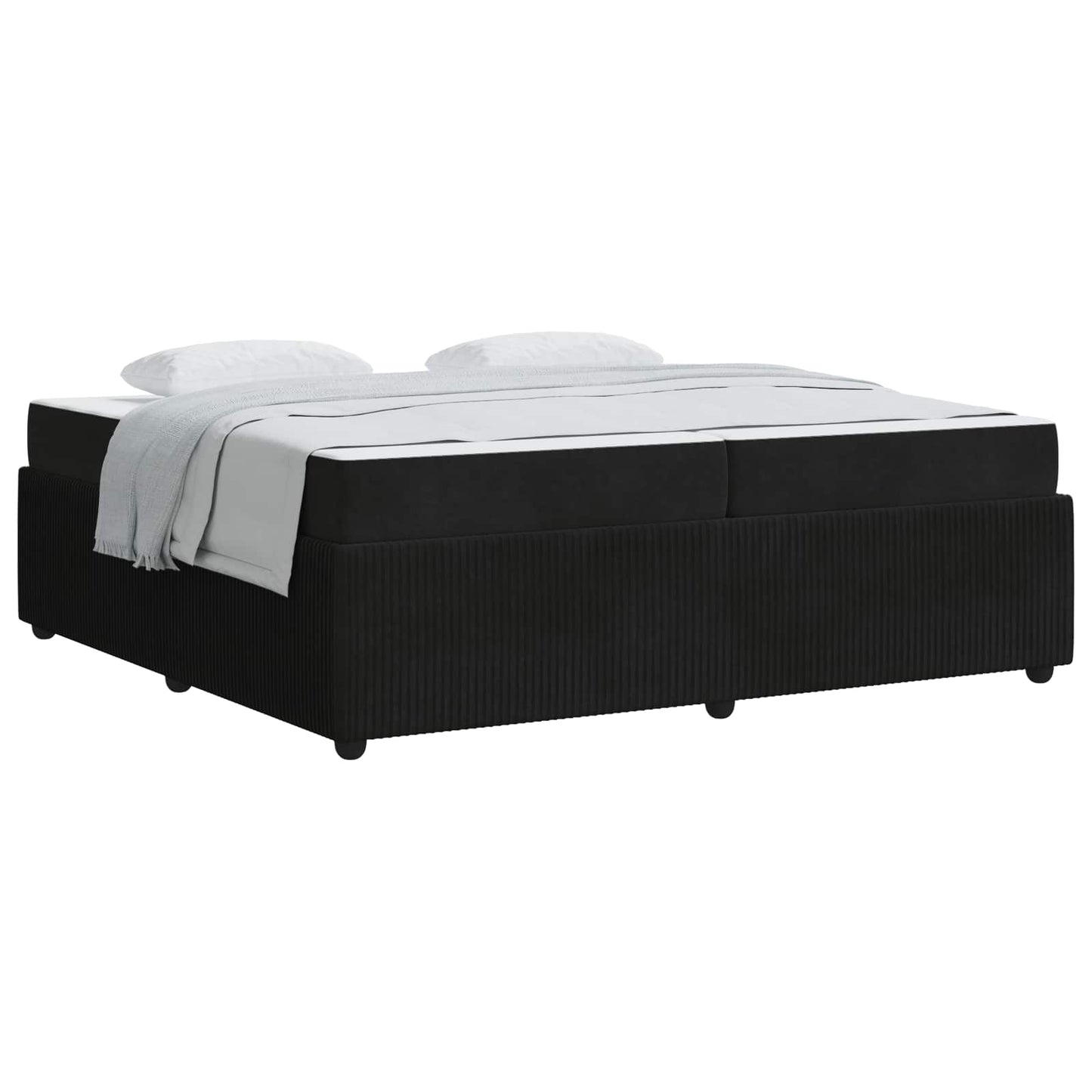 Struttura del letto con materasso Nero 200 x 200 cm Tessuto