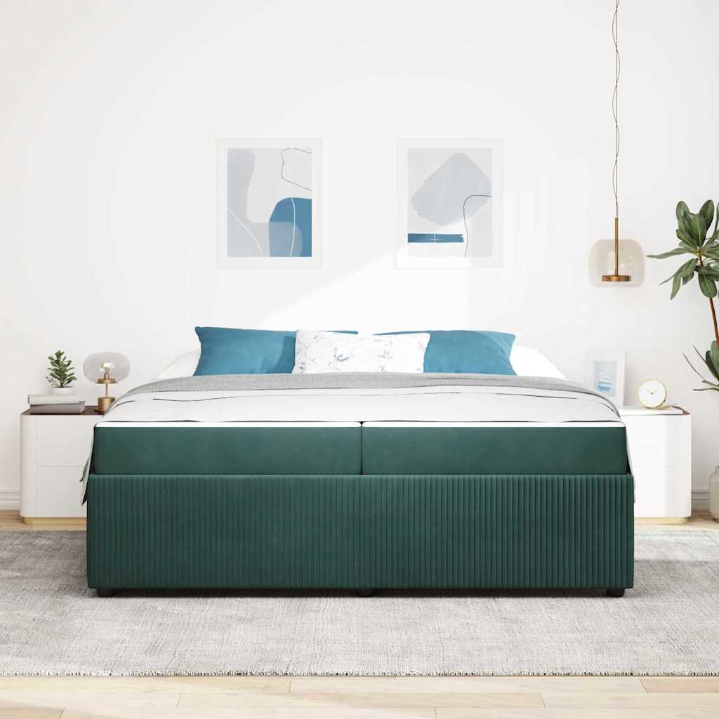 Struttura del letto Verde Scuro 200 x 200 cm Tessuto