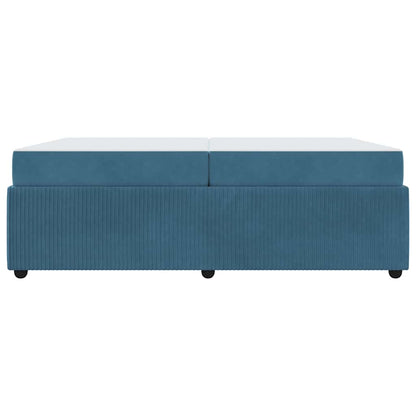 Struttura del letto con materasso Blu 200 x 200 cm Tessuto